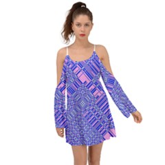 Root Humanity Barcode Purple Pink And Galuboi Kimono Sleeves Boho Dress by WetdryvacsLair