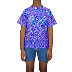 Root Humanity Bar And Qr Code Combo In Purple And Blue Kids  Short Sleeve Swimwear by WetdryvacsLair