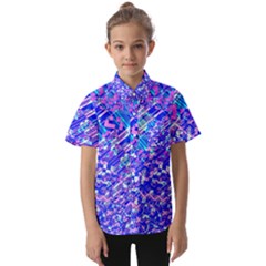 Root Humanity Bar And Qr Code Combo In Purple And Blue Kids  Short Sleeve Shirt by WetdryvacsLair