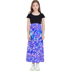 Root Humanity Bar And Qr Code Combo In Purple And Blue Kids  Flared Maxi Skirt by WetdryvacsLair