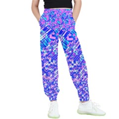 Root Humanity Bar And Qr Code Combo In Purple And Blue Kids  Elastic Waist Pants by WetdryvacsLair