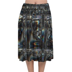 Power Up Velvet Flared Midi Skirt by MRNStudios