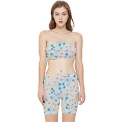 Flower Bomb 2 Stretch Shorts And Tube Top Set by PatternFactory