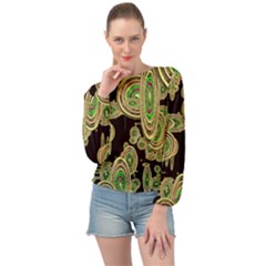 Concentric Circles B Banded Bottom Chiffon Top by PatternFactory