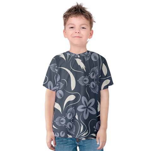 Folk Flowers Pattern  Kids  Cotton Tee by Eskimos