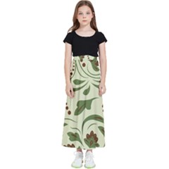 Folk Flowers Pattern  Kids  Flared Maxi Skirt by Eskimos