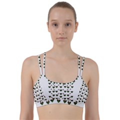 Hearts And Pearls For Love And Plants For Peace Line Them Up Sports Bra by pepitasart