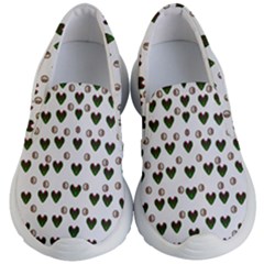 Hearts And Pearls For Love And Plants For Peace Kids Lightweight Slip Ons by pepitasart