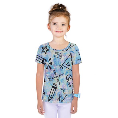 Science-education-doodle-background Kids  One Piece Tee by Sapixe