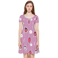 Juicy Strawberries Inside Out Cap Sleeve Dress by SychEva