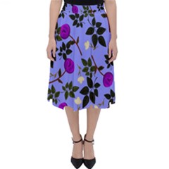 Purple Flower On Lilac Classic Midi Skirt by Daria3107