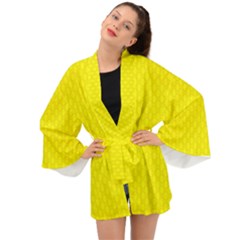 Soft Pattern Yellow Long Sleeve Kimono by PatternFactory