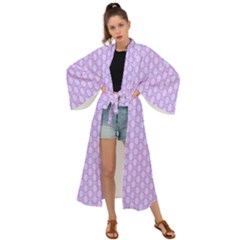 Soft Pattern Lilac Maxi Kimono by PatternFactory