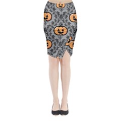 Pumpkin Pattern Midi Wrap Pencil Skirt by NerdySparkleGoth