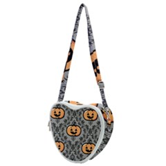 Pumpkin Pattern Heart Shoulder Bag by NerdySparkleGoth