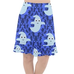 Ghost Pattern Fishtail Chiffon Skirt by NerdySparkleGoth