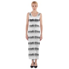 Athletic Running Graphic Silhouette Pattern Fitted Maxi Dress by dflcprintsclothing