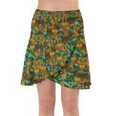 Love Forest Filled With Respect And The Flower Power Of Colors Wrap Front Skirt by pepitasart