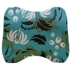 Folk Flowers Pattern Floral Surface Velour Head Support Cushion by Eskimos