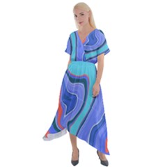 Water Cross Front Sharkbite Hem Maxi Dress by kiernankallan