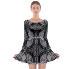 Lunar Phases Long Sleeve Skater Dress by MRNStudios