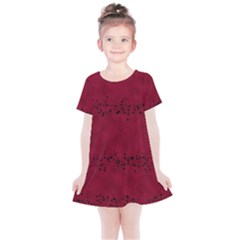 Black Splashes On Red Background Kids  Simple Cotton Dress by SychEva