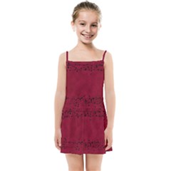 Black Splashes On Red Background Kids  Summer Sun Dress by SychEva