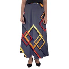 Modern Geometry Flared Maxi Skirt by Sparkle