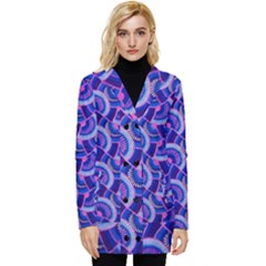 Digital Waves Button Up Hooded Coat  by Sparkle