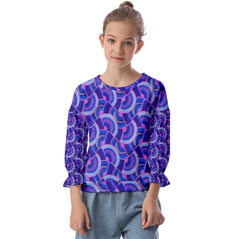 Digital Waves Kids  Cuff Sleeve Top by Sparkle