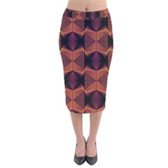 Digital Diamonds Velvet Midi Pencil Skirt by Sparkle