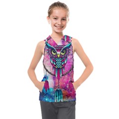 Owl Dreamcatcher Kids  Sleeveless Hoodie by Sudhe