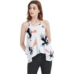 Dragon-phoenix-fire-bird-ancient Flowy Camisole Tank Top by Sudhe