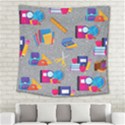 80s and 90s School Pattern Square Tapestry (Large) View2