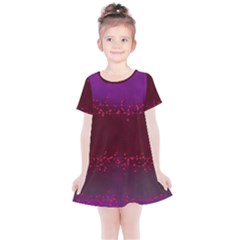 Red Splashes On Purple Background Kids  Simple Cotton Dress by SychEva