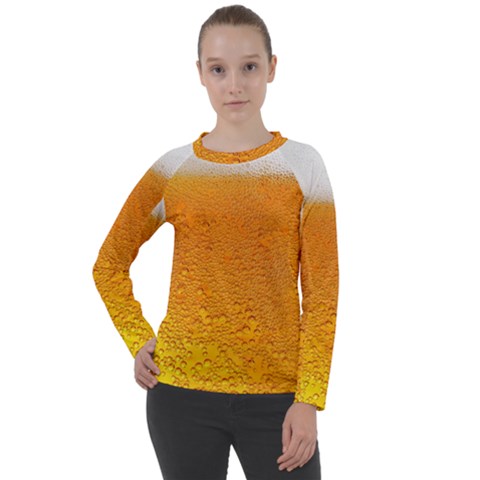 Beer Bubbles Pattern Women s Long Sleeve Raglan Tee by Sudhe