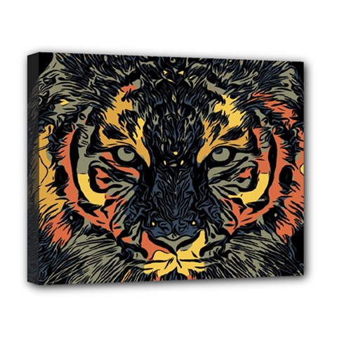 Tiger-predator-abstract-feline Deluxe Canvas 20  X 16  (stretched) by Sudhe