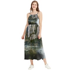 Sea-island-castle-landscape Boho Sleeveless Summer Dress by Sudhe