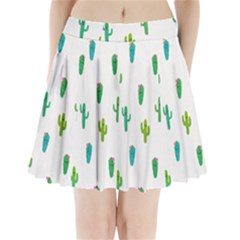 Funny Cacti With Muzzles Pleated Mini Skirt by SychEva