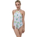 Green Cacti With Sun Go with the Flow One Piece Swimsuit View1