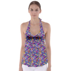 Multicolored Circles And Spots Babydoll Tankini Top by SychEva