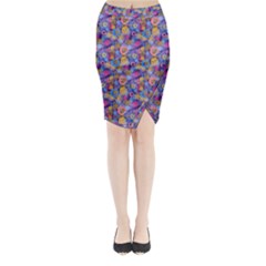 Multicolored Circles And Spots Midi Wrap Pencil Skirt by SychEva