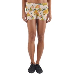 Yellow Juicy Pears And Apricots Yoga Shorts by SychEva