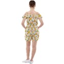 Yellow Juicy Pears And Apricots Ruffle Cut Out Chiffon Playsuit View2