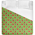 Juicy Slices Of Watermelon On A Green Background Duvet Cover (King Size) View1