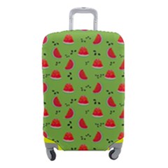 Juicy Slices Of Watermelon On A Green Background Luggage Cover (small) by SychEva