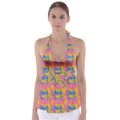 Abstract Painting Babydoll Tankini Top by SychEva