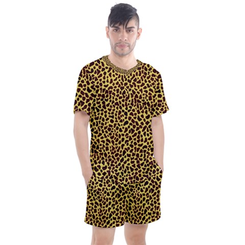 Fur-leopard 2 Men s Mesh Tee And Shorts Set by skindeep