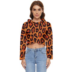 Leopard-print 3 Women s Lightweight Cropped Hoodie by skindeep