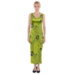 Folk Flowers Pattern  Fitted Maxi Dress by Eskimos